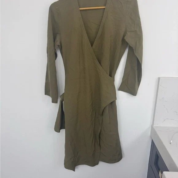 Yves Saint Laurent | Dresses | Yves Saint Laurent Khaki Wrap Dress Vintage  | Poshmark